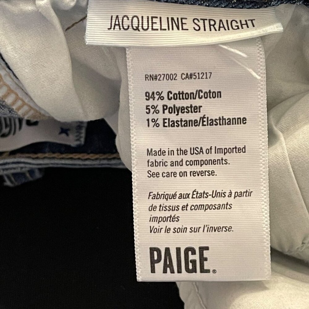 Paige Women's Jacqueline Straight Denim Jeans size 28 - Picture 8 of 11